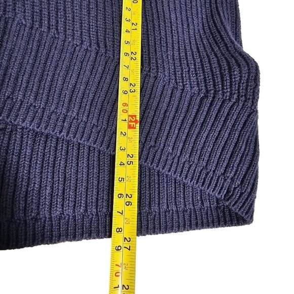 J.crew Cotton-Blend Ribbed Turtleneck‎ Sweater Relaxed Fit Navy Women's XS NWT - Picture 10 of 12